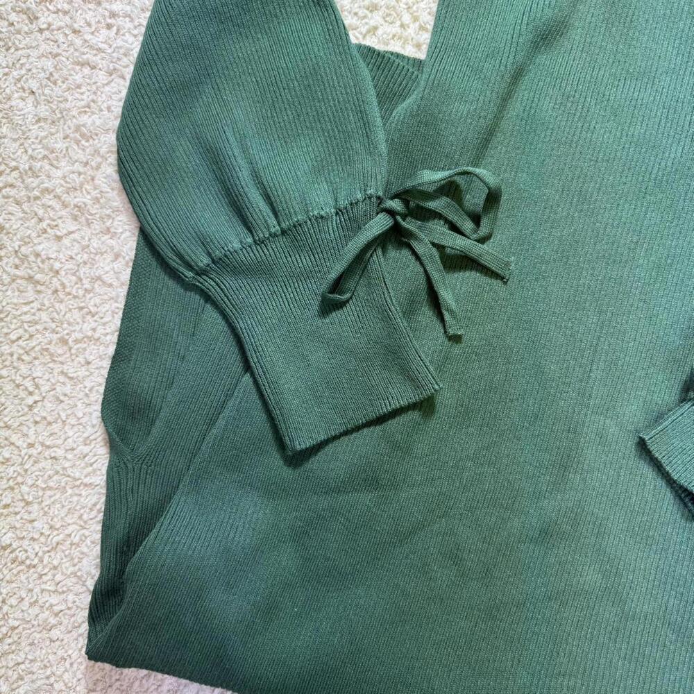 Free Assembly Tie Back Midi Sweater Dress Green XS NWT - Picture 6 of 9